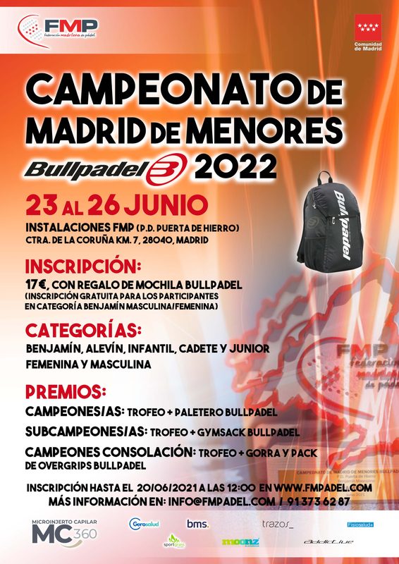 CAMPEONATO DE MADRID DE MENORES BULLPADEL 2022