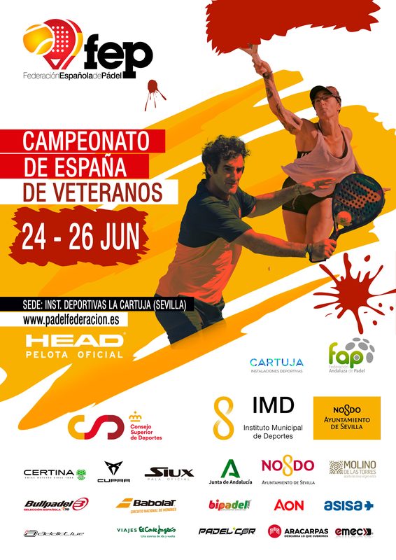 Campeonato de España de Veteranos del 20 al 26 de junio en I.D. La Cartuja (Sevilla).