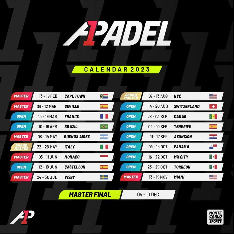 Calendario apt padel tour