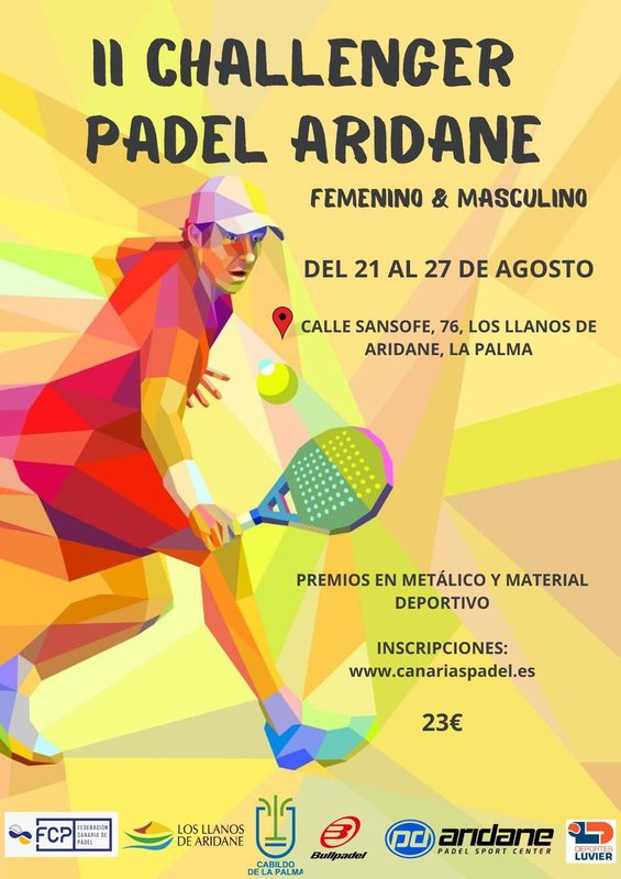 II CHALLENGER PADEL ARIDANE DEL 21 AL 23 DE AGOSTO