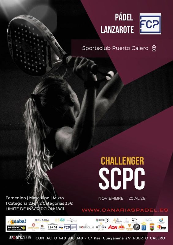 Challenger Sportsclub Puerto Calero 20 al 26 NOVIEMBRE‼  