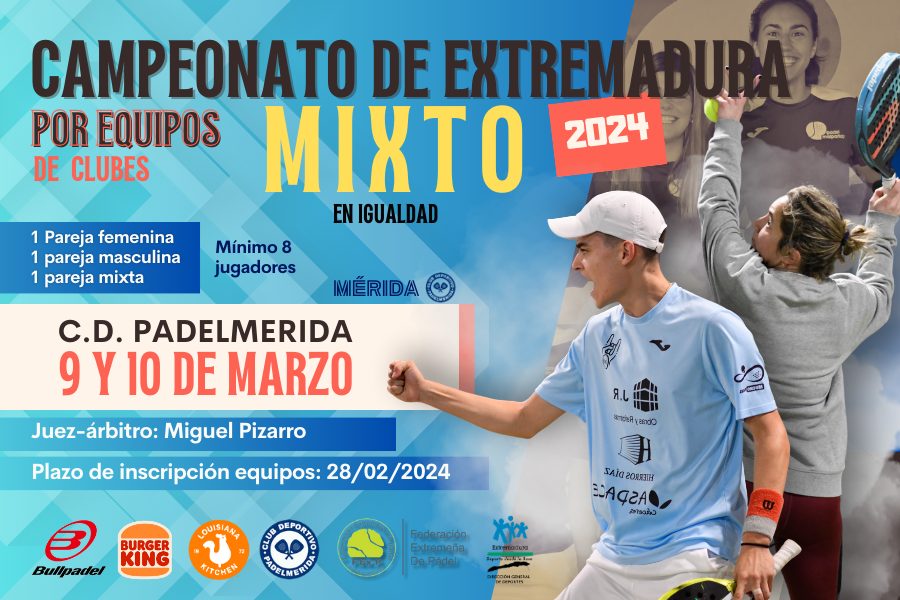 CAMPEONATO DE EXTREMADURA DE PÁDEL POR EQUIPOS DE CLUBES EN IGUALDAD 2024