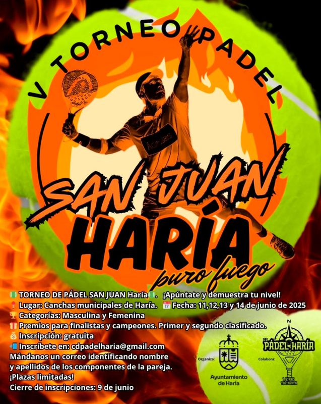 ¡Inscripciones abiertas para el V Torneo de Pádel San Juan 2025 – Puro Fuego!