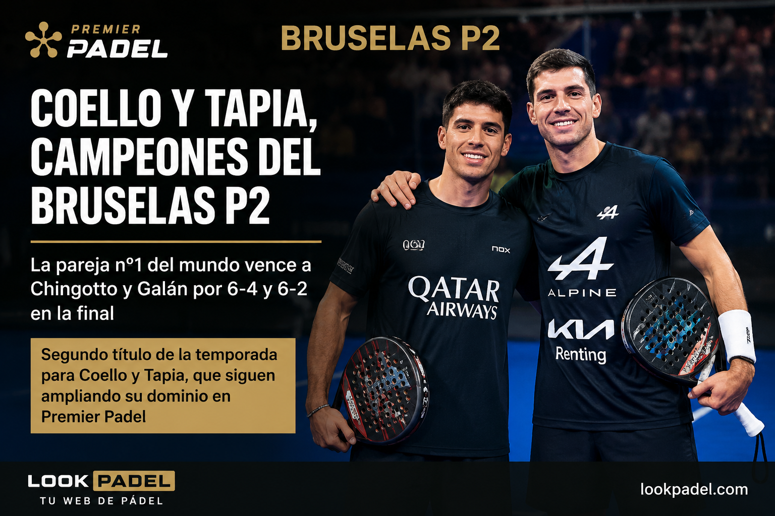 Coello y Tapia conquistan el Bruselas Premier Padel P2 tras remontar ante Chingotto y Galán